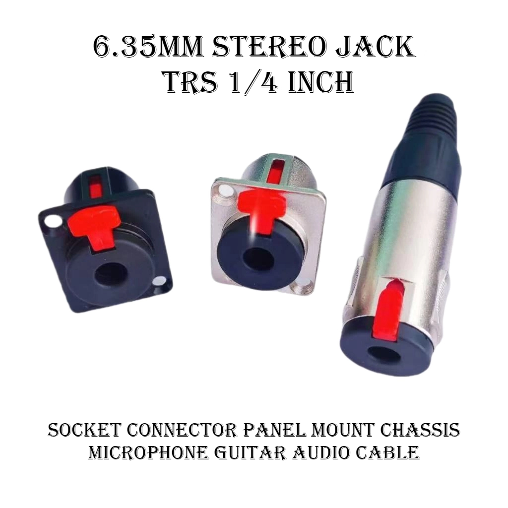 Trs Cable - مقبس ستيريو أنثى 6.35 ملم TRS