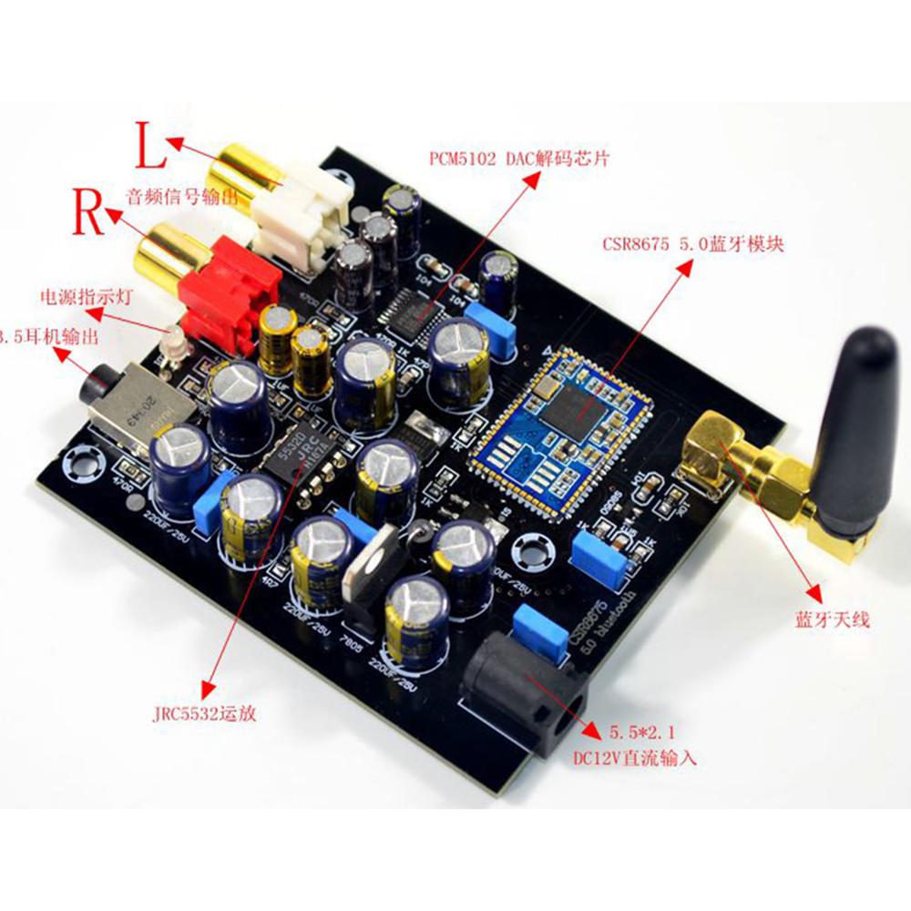 لوحة بلوتوث فك تشفير DAC ، CSR - مراجعة Pcm5102 وسعره