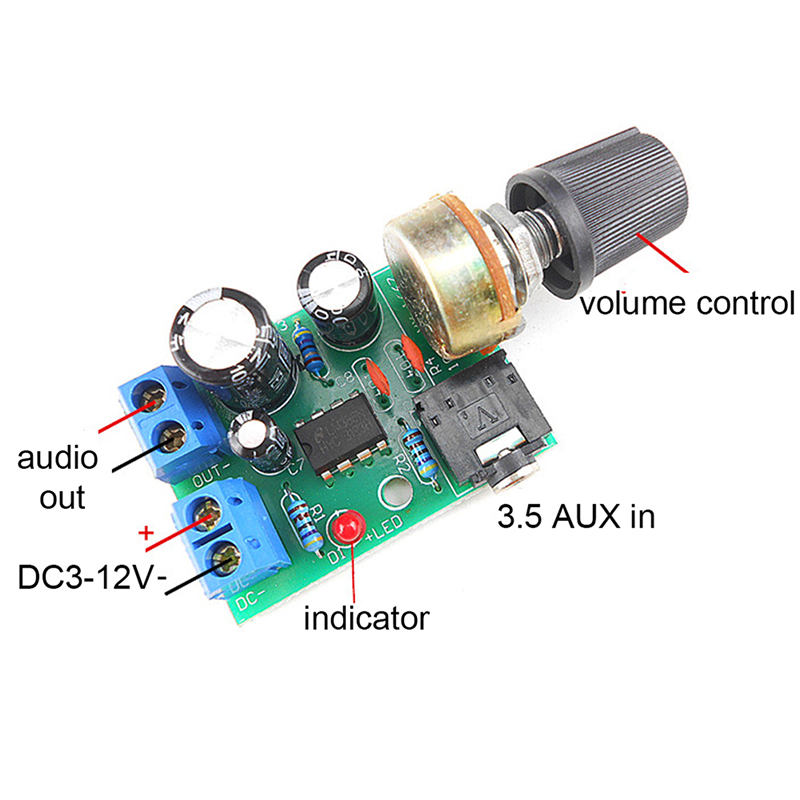 لوحة مكبر صوت LM386 بقوة 10 وا - مراجعة Volume Control Board وسعره