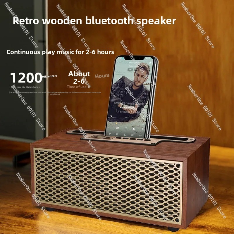 مكبر صوت بلوتوث خشبي عتيق مع م - مراجعة Speaker Driver وسعره